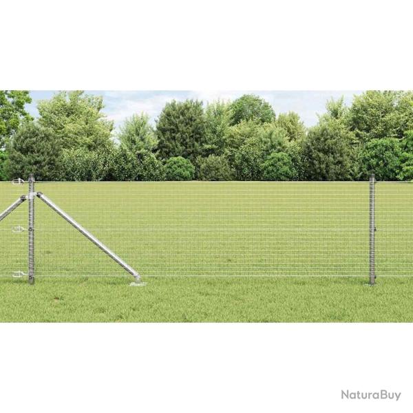 Kit de poteaux de cl�ture Lot de 2 Acier galvanis� 10 x 0.5 m