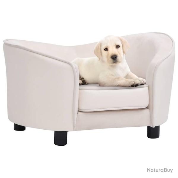 Canap pour chien Crme 69x49x40 cm Peluche et similicuir