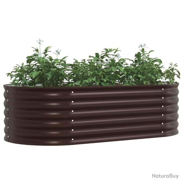 Jardin�re �lev�e Marron 160x80x44 cm Acier Galvanis�