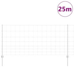 Cl&ocirc;ture avec poteau Argent&eacute; 1 x 25 m Acier