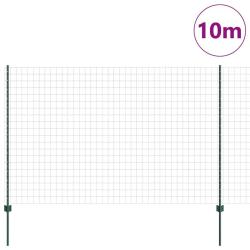 Cl&ocirc;ture avec poteau Vert 1,6 x 10 m Acier et PVC