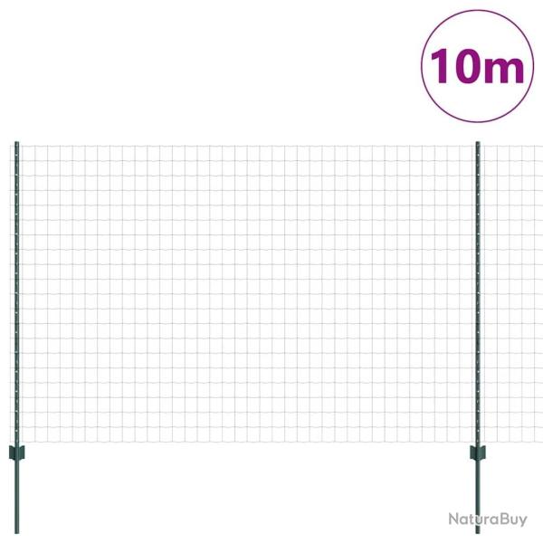 Cl�ture Euro avec 5 poteaux U Verte 1,6x10 m Acier