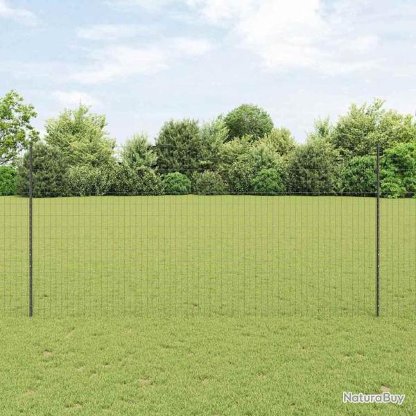 Euro Fence avec 10 U Posts Gris 1,5x10 m Acier