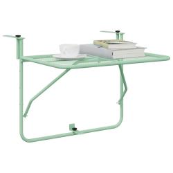 Table Suspendue de Balcon Vert menthe 60 x 39 x 65 cm Acier