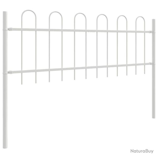 Cl�ture de jardin blanche, 3,4 x 0,6 m en acier