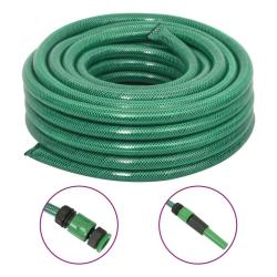 Tuyau d'arrosage avec jeu de raccords vert 0,75" 10 m PVC