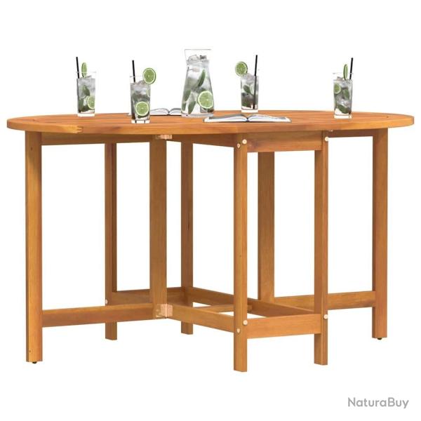 Table de jardin pliante 110x60x72 cm en bois massif d'acacia, ovale