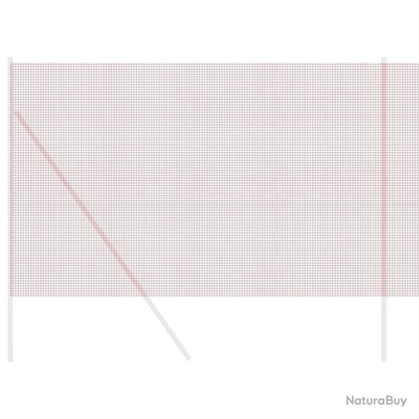 Cl�ture en fil soud� Rouge 1,5 x 10 m en acier