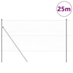 Set de Cl&ocirc;ture Set de 2 Acier Galvanis&eacute; 25 x 1 m Durable