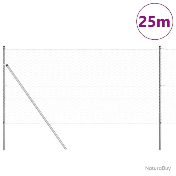 Set de Cl�ture Set de 2 Acier Galvanis� 25 x 1 m Durable