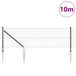 Cl&ocirc;ture avec poteau Gris 0,4 x 10 m Acier et PVC