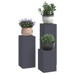 Supports de plantes d'ext&eacute;rieur - Ensemble 3 pi&egrave;ces en anthracite