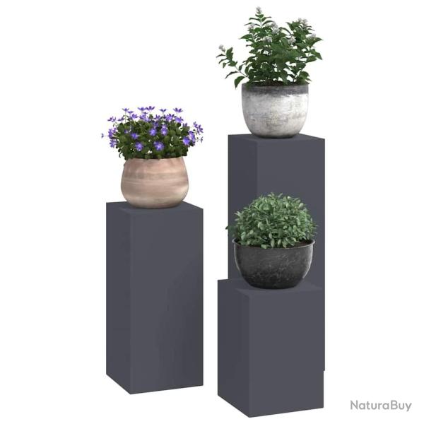 Supports de plantes d'ext�rieur - Ensemble 3 pi�ces en anthracite