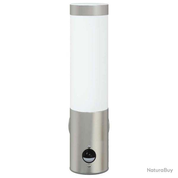 Applique murale ext�rieure avec capteur en acier inoxydable argent IP44