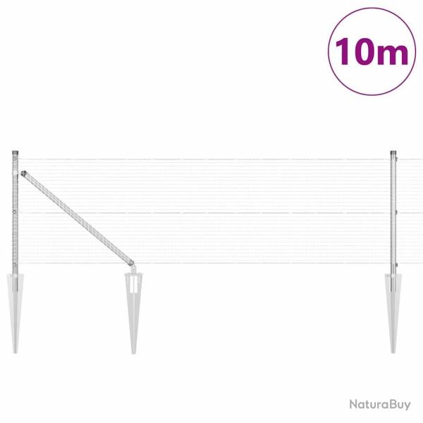 Ensemble de Poteaux de Cl�ture 2 Poteaux Acier galvanis� 10 x 0.5 m