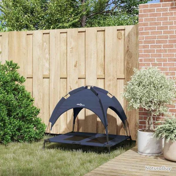 Lit de chien sur�lev� avec toit amovible Bleu marine L Acier