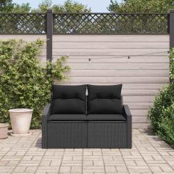 Canap&eacute; de jardin avec coussin 123 x 62 x 69 cm polyrotin