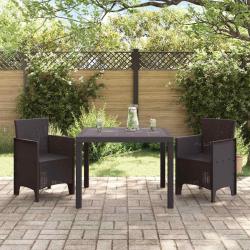 Ensemble de Salle &agrave; Manger de Jardin 3 pcs Marron