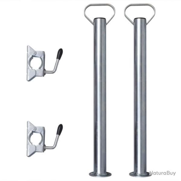 2 tubes de support et 2 pinces fendues pour roue de jauge 48 mm
