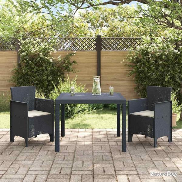 Ensemble de salle � manger de jardin 3 pcs Anthracite