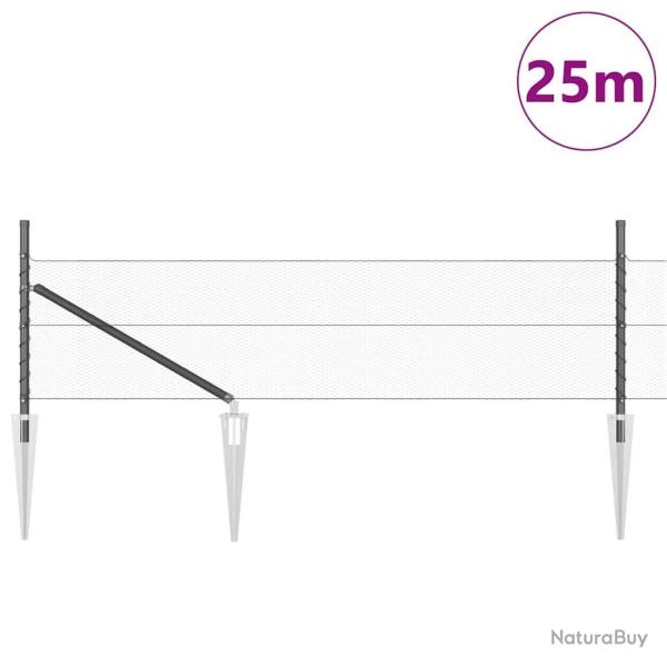Cl�ture Hexagonale Grise 0,8x25 m Acier