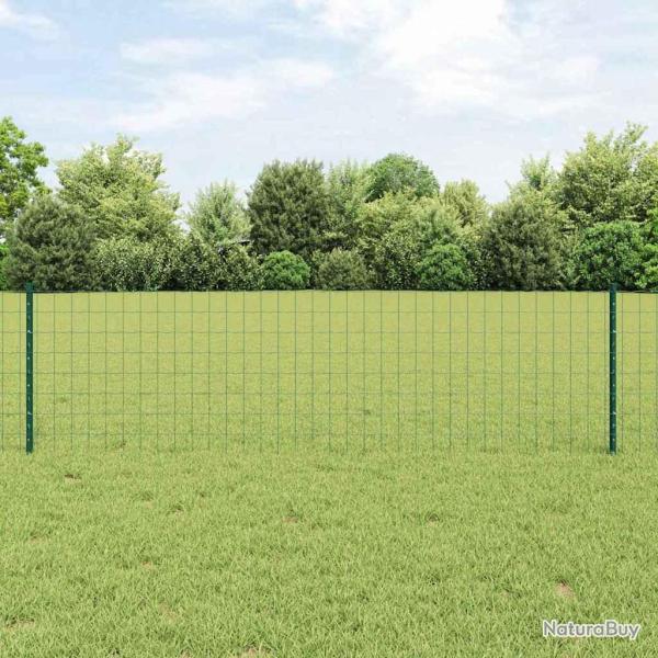 Cl�ture Euro avec 22 poteaux U Verte 0.6x50 m en Acier