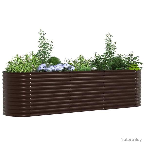 Bac de jardin sur�lev� marron 320x80x81 cm en acier galvanis�