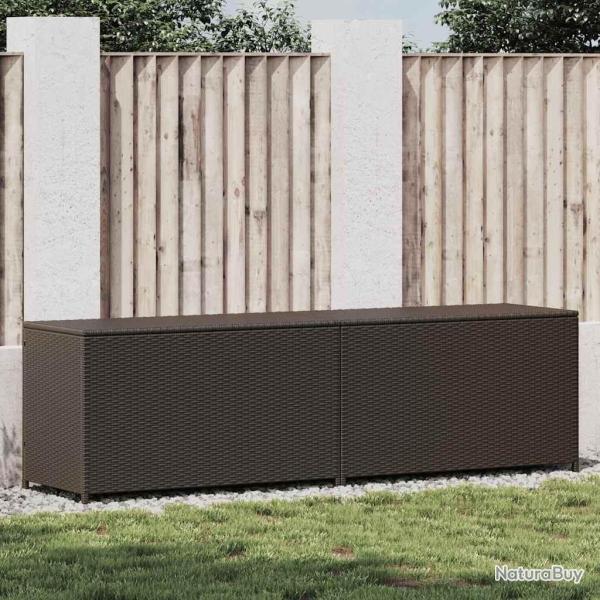 Bo�te de rangement de jardin r�sine tress�e 200x50x60 cm marron