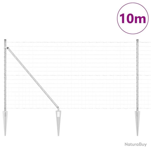 Cl�ture Euro avec 7 piquets 1,4 x 10 m en acier galvanis�