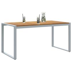 Table de Jardin Gris 160 x 80 x 75 cm Bois d'Acacia Massif