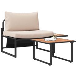 Ensemble de canap&eacute; de jardin 2 pcs Taupe Acier