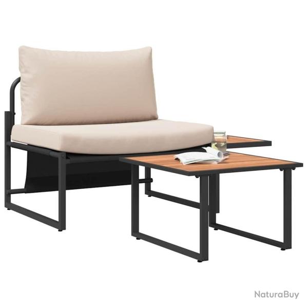 Canap� de Jardin 2 Pi�ces Une Place avec Coussins Taupe