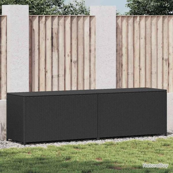 Bo�te de rangement de jardin r�sine tress�e 200x50x60 cm noir