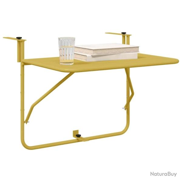Table de balcon suspendue pliable - Or, 60x40 cm, Acier