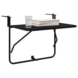 Table Suspendue de Balcon Noir 60 x 39 x 65 cm Acier