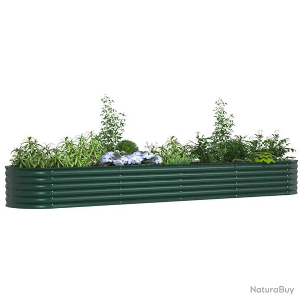 Bac de jardin sur�lev� Vert 400x80x44 cm en acier galvanis�