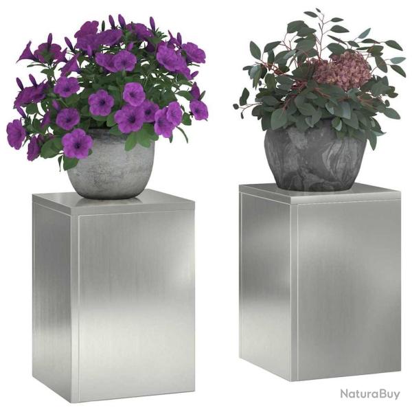 Supports de Plantes Ext�rieurs 2 pcs 24x24x35 cm Acier Galvanis�