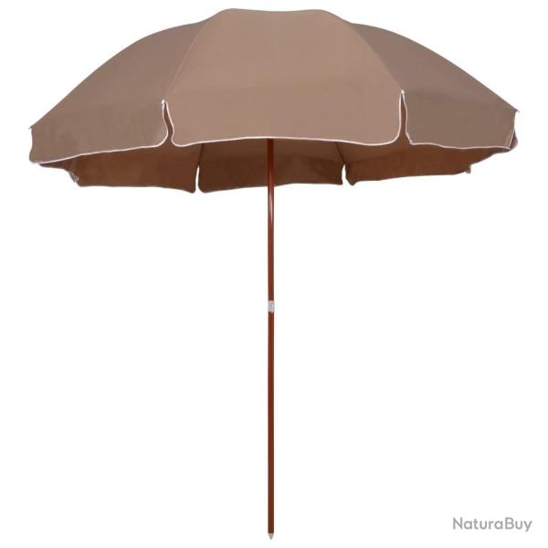 Parasol de jardin avec mt en acier 300 cm Taupe