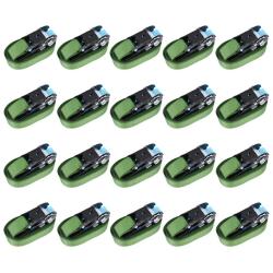 Sangles d'arrimage &agrave; cliquet 20 pcs 800 daN 6 m Vert