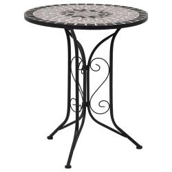 Table de bistro mosa&iuml;que Gris 60 cm C&eacute;ramique