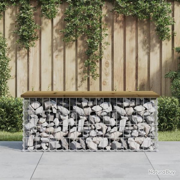 Banc de jardin design gabion 103x44x42 cm bois de pin impr�gn�