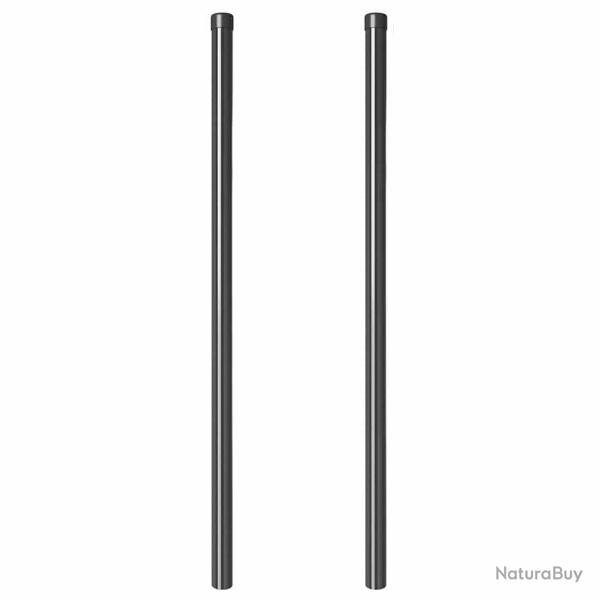 Poteaux de cl�ture 2 pcs Gris 120 cm Acier peint par poudre