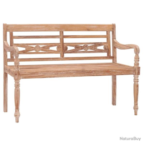 Banc Batavia 120 cm Huil� en blanc Bois de teck solide