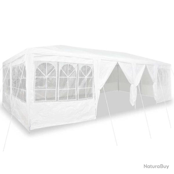 Tente de f�te avec 12 murs lat�raux blancs 8x4 m en PE