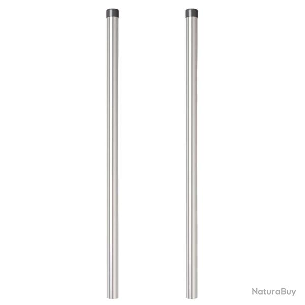 Poteaux de cl�ture 2 pcs Argent 120 cm Acier galvanis�