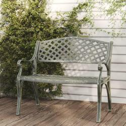 Banc de jardin 102 cm Aluminium coul&eacute; Vert