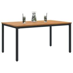 Table de jardin Naturel et Noir 150 x 90 x 75 cm
