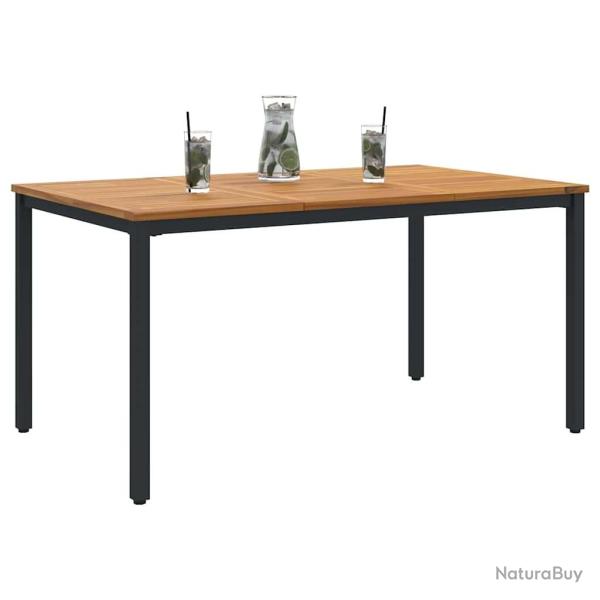 Table de jardin 150 x 90 x 75 cm, en bois d'acacia massif et m�tal