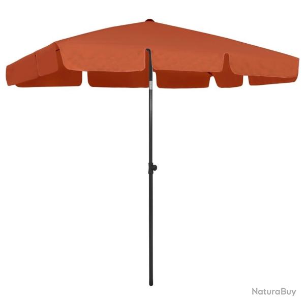 Parasol de plage terre cuite 200x125 cm