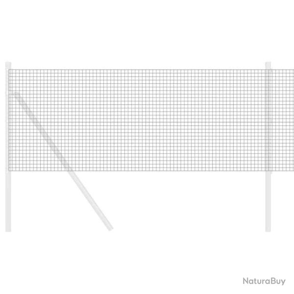 Cl�ture en fil m�tallique soud� , grise, 0,4x10 m, en acier.
